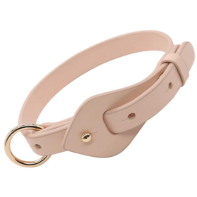 Pet Life 'Ever-Craft' Boutique Series Adjustable Designer Leather Dog Collar (Size: Large, Color: Pink.)