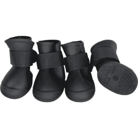 Elastic Protective Multi-Usage All-Terrain Rubberized Dog Shoes (Size: Large, Color: Black.)