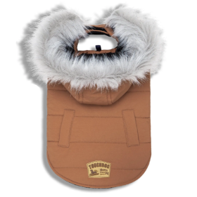 Touchdog 'Eskimo-Swag' Duck-Down Parka Dog Coat (Size: X-Small, Color: Brown.)
