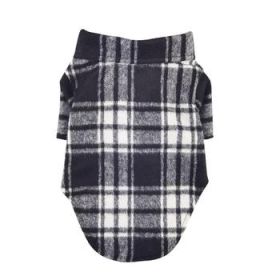 Flannel Dog Shirt (Size: XX-Small, Color: Black and White Plaid)