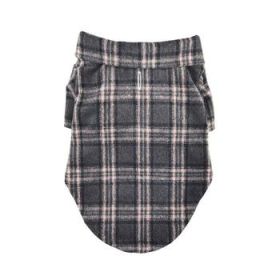 Flannel Dog Shirt (Size: XX-Small, Color: Dark Gray and Pink Plaid)