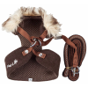 Pet Life Luxe 'Furracious' 2-In-1 Mesh Reversed Adjustable Dog Harness-Leash W/ Removable Fur Collar