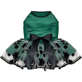 Green and Black Satin Dress (Size: X-Small)
