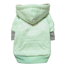 Touchdog Hampton Beach Designer Ultra Soft Sand-Blasted Cotton Pet Dog Hoodie Sweater (Size: Large, Color: Green.)