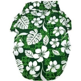 Hawaiian Camp Shirt - Tropical Green (Size: Medium)