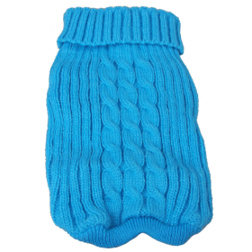 Heavy Cotton Rib-Collared Pet Sweater (Size: Medium, Color: Blue.)