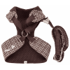 Pet Life Luxe 'Houndsome' 2-In-1 Mesh Reversible Plaided Collared Adjustable Dog Harness-Leash