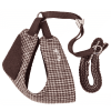 Pet Life Luxe 'Houndsome' 2-In-1 Mesh Reversible Plaided Collared Adjustable Dog Harness-Leash