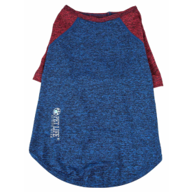 Pet Life Active 'Hybreed' 4-Way Stretch Two-Toned Performance Dog T-Shirt (Size: Small, Color: Blue.)