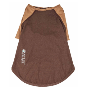 Pet Life Active 'Hybreed' 4-Way Stretch Two-Toned Performance Dog T-Shirt (Size: X-Large, Color: Brown.)