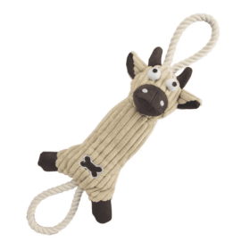 Jute And Rope Plush Pig - Pet Toy (Color: Brown.)