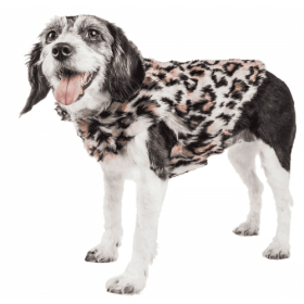Pet Life Luxe 'Lab-Pard' Dazzling Leopard Patterned Mink Fur Dog Coat Jacket (Size: Medium)