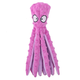 Octopus Plush Dog Toy – Squeaky Chew & Play Toy for Dogs (Color: Pink.)