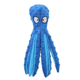 Octopus Plush Dog Toy – Squeaky Chew & Play Toy for Dogs (Color: Blue.)