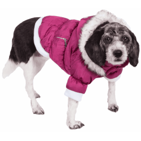 Metallic Fashion Pet Parka Coat (Size: Small, Color: Pink.)
