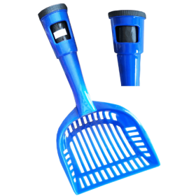 Pet Life Poopin-Scoopin' Dog & Cat Litter Scooper with Built-In Waste Bag Holder (Color: Blue.)