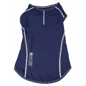 Pet Life Active 'Racerbark' 4-Way Stretch Performance Active Dog Tank Top T-Shirt (Size: X-Large, Color: Navy)