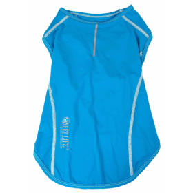 Pet Life Active 'Racerbark' 4-Way Stretch Performance Active Dog Tank Top T-Shirt (Size: X-Large, Color: Blue.)