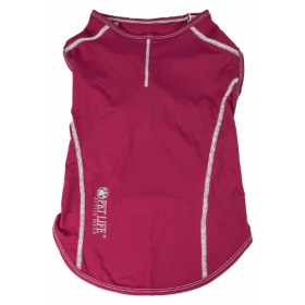 Pet Life Active 'Racerbark' 4-Way Stretch Performance Active Dog Tank Top T-Shirt (Size: Large, Color: Maroon)