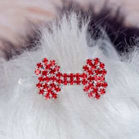 Crystal Bone Barrette (Color: Red)