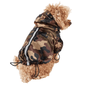 Reflecta-Sport Adjustable Reflective Weather-Proof Pet Rainbreaker Jacket (Size: L, Color: Camouflage)