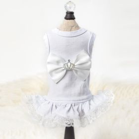 Royal Princess Dog Dress (Size: L, Color: White.)