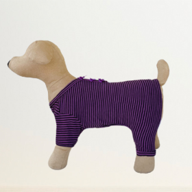 Sweet Dreams Dog Pajamas (Size: M, Color: Striped Purple)