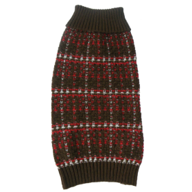 Vintage Symphony Static Fashion Knitted Dog Sweater (Size: Medium, Color: Brown.)