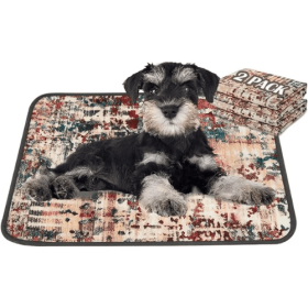 Qeils Washable Dog Pee Pads – 2 Pack (Material Typ: Tie Dye Red-PolyesterTPU, Size: 18"*24"(Pack of 2))