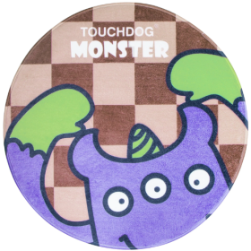 Touchdog Cartoon Monster Rounded Cat and Dog Mat (Design: Three-Eyed Monster)