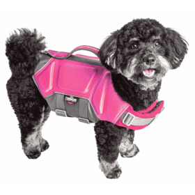 Dog Helios 'Tidal Guard' Multi-Point Strategically-Stitched Reflective Pet Dog Life Jacket Vest (Size: X-Large, Color: Pink.)