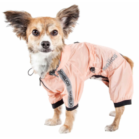 Dog Helios 'Torrential Shield' Waterproof Multi-Adjustable Full Bodied Pet Dog Windbreaker Raincoat (Size: X-Small, Color: Pink.)