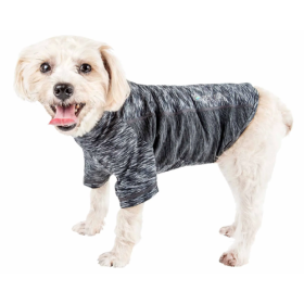 Pet Life Active 'Warf Speed' Heathered Ultra-Stretch Sporty Performance Dog T-Shirt (Size: X-Large, Color: Black.)