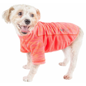 Pet Life Active 'Warf Speed' Heathered Ultra-Stretch Sporty Performance Dog T-Shirt (Size: X-Small, Color: Orange.)