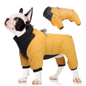 Waterproof Cotton Dog Coat | Warm Winter Jacket for Small, Medium, and Large Dogs (Size: 3XL, Color: Yellow.)