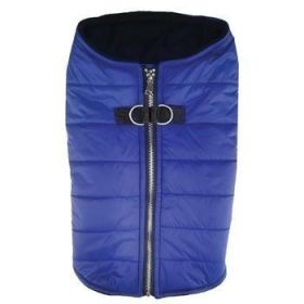 Zip-up Dog Puffer Vest (Size: Large, Color: Navy Blue)
